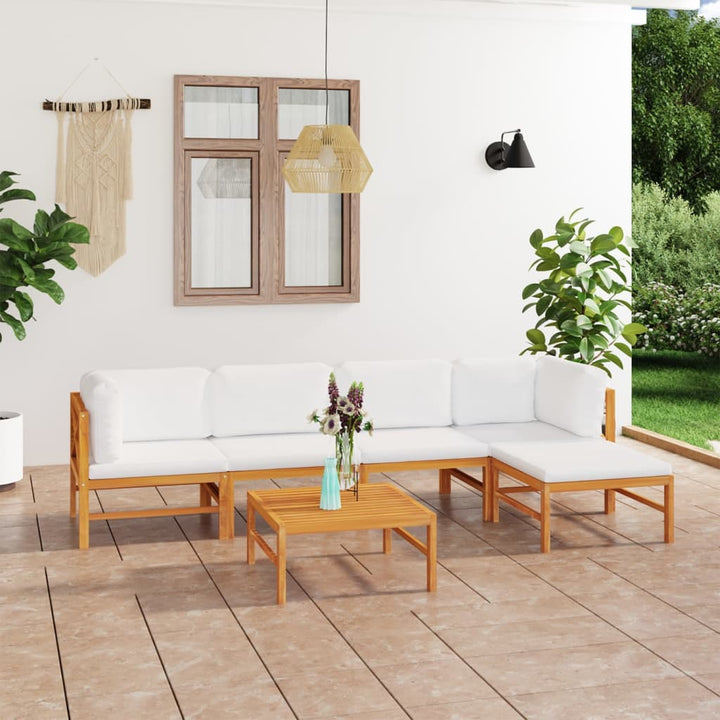 Set Mobilier Grădină Cu Perne , 4 Piese, Lemn Masiv De Tec