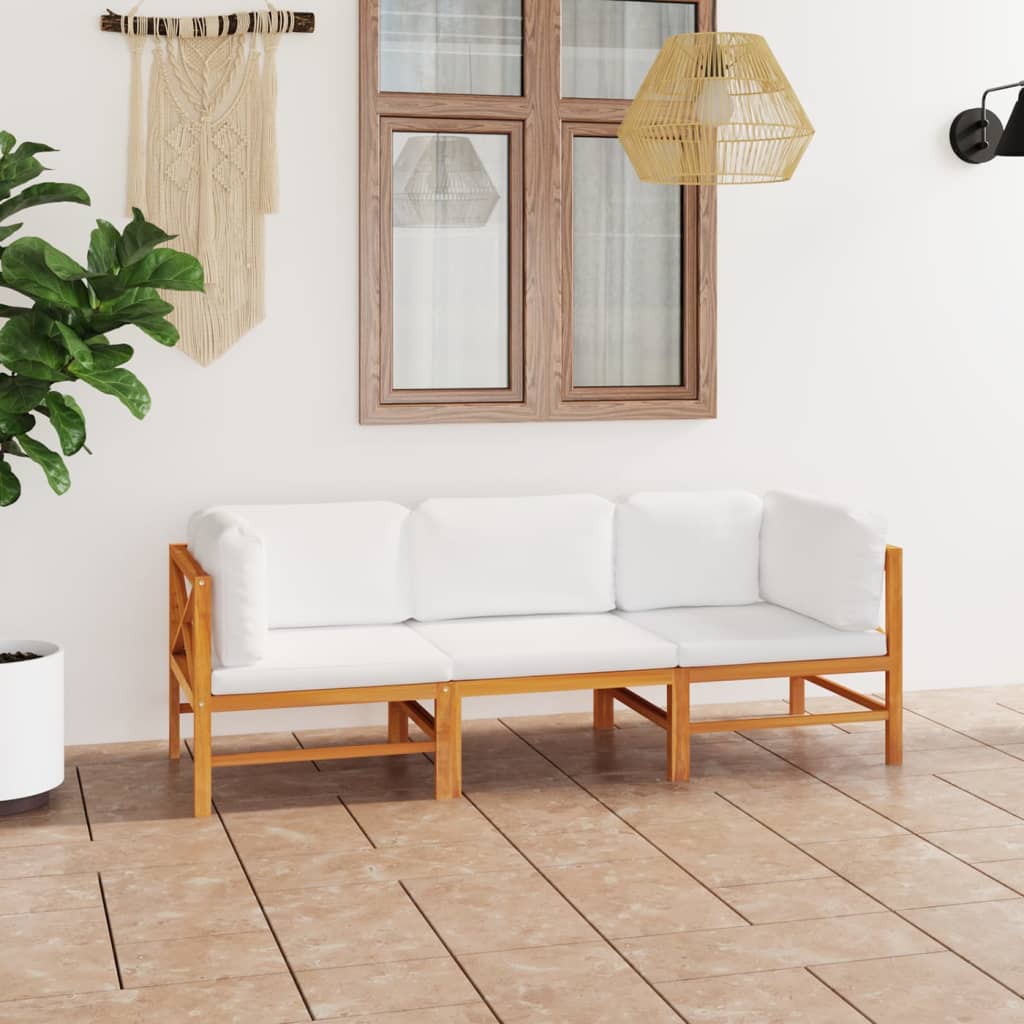Set Mobilier Grădină Cu Perne , 4 Piese, Lemn Masiv De Tec