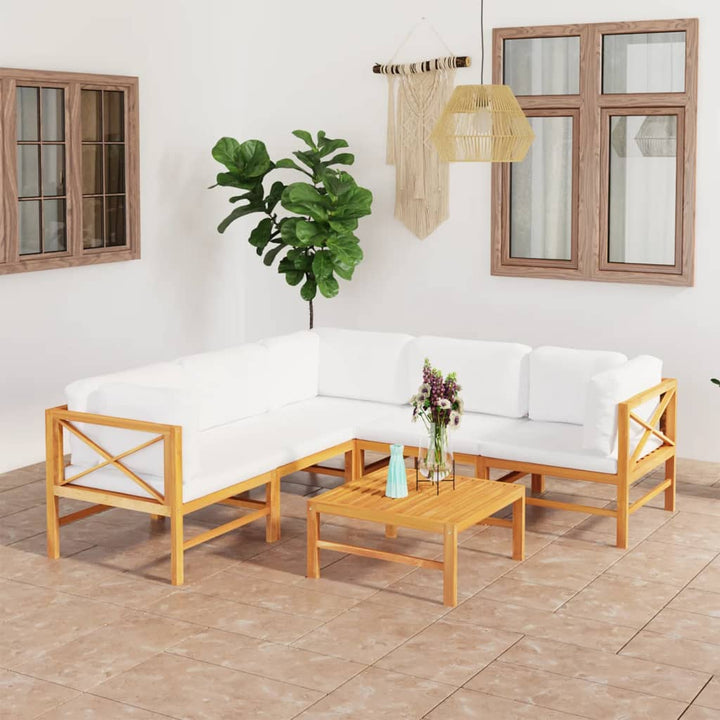 Set Mobilier Grădină Cu Perne , 4 Piese, Lemn Masiv De Tec