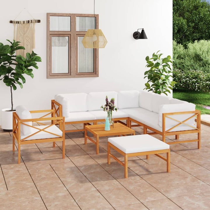 Set Mobilier Grădină Cu Perne , 4 Piese, Lemn Masiv De Tec