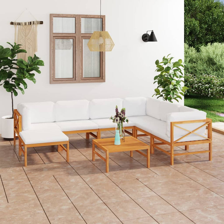 Set Mobilier Grădină Cu Perne , 4 Piese, Lemn Masiv De Tec