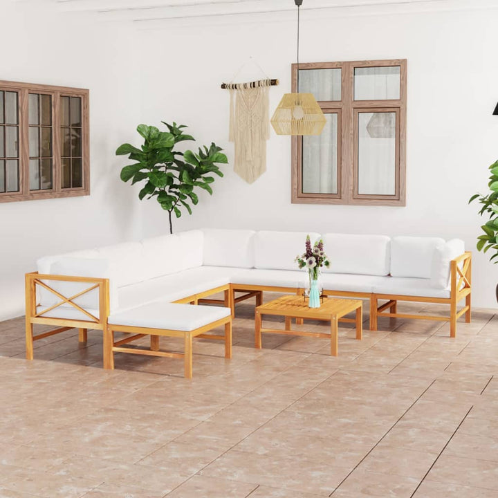 Set Mobilier Grădină Cu Perne , 4 Piese, Lemn Masiv De Tec