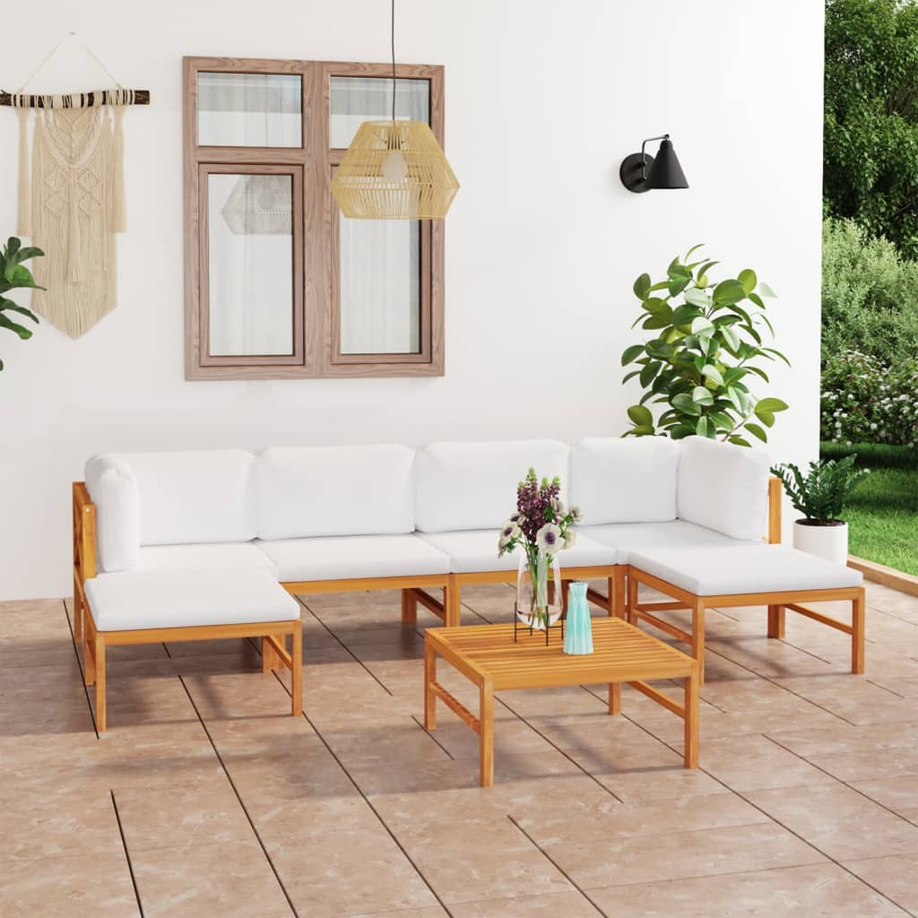Set Mobilier Grădină Cu Perne , 4 Piese, Lemn Masiv De Tec