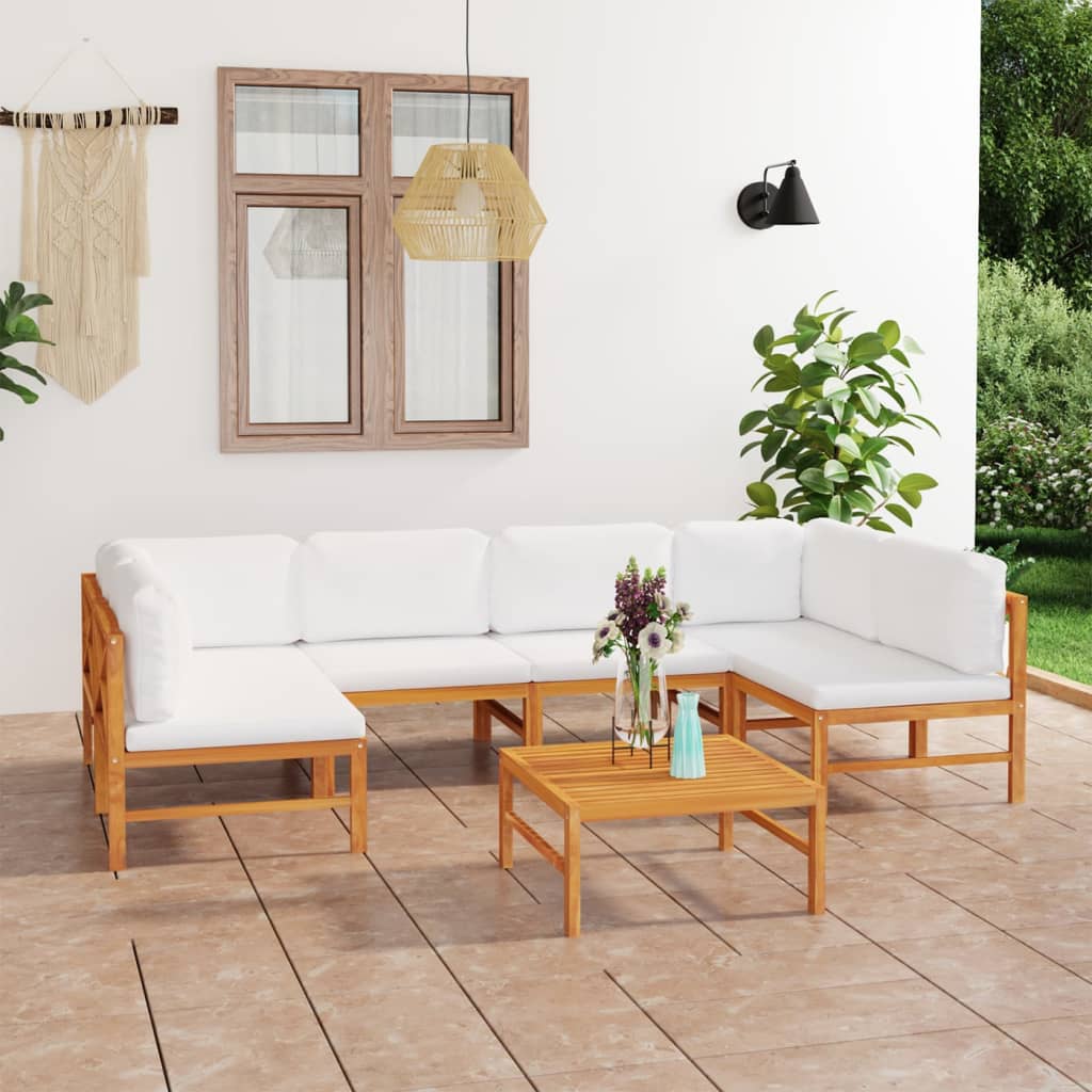 Set Mobilier Grădină Cu Perne , 4 Piese, Lemn Masiv De Tec