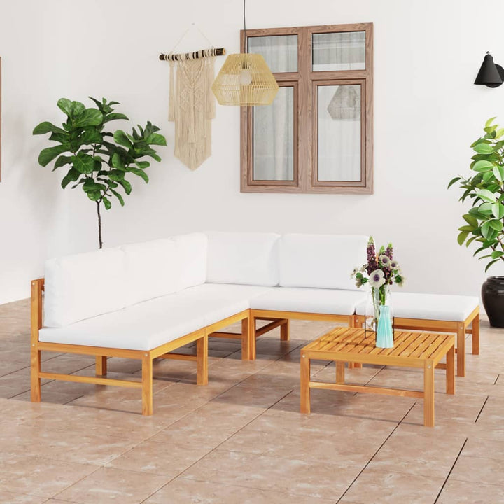 Set Mobilier Grădină Cu Perne , 4 Piese, Lemn Masiv De Tec