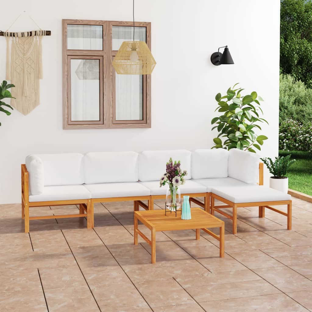 Set Mobilier Grădină Cu Perne , 4 Piese, Lemn Masiv De Tec