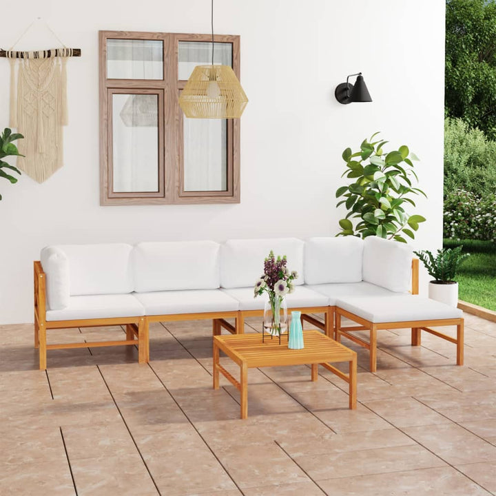 Set Mobilier Grădină Cu Perne , 4 Piese, Lemn Masiv De Tec