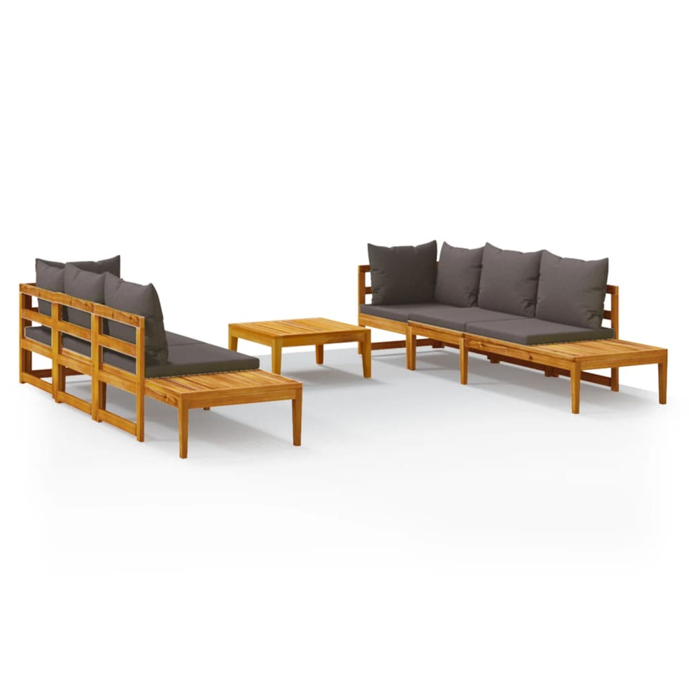 Set Mobilier Grădină Perne , 5 Piese, Lemn Acacia