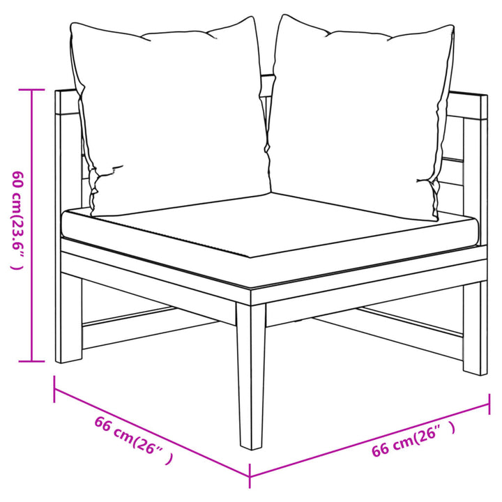 Set Mobilier Grădină Perne , 5 Piese, Lemn Acacia