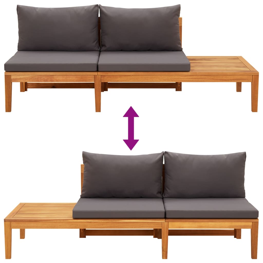 Set Mobilier Grădină Perne , 5 Piese, Lemn Acacia