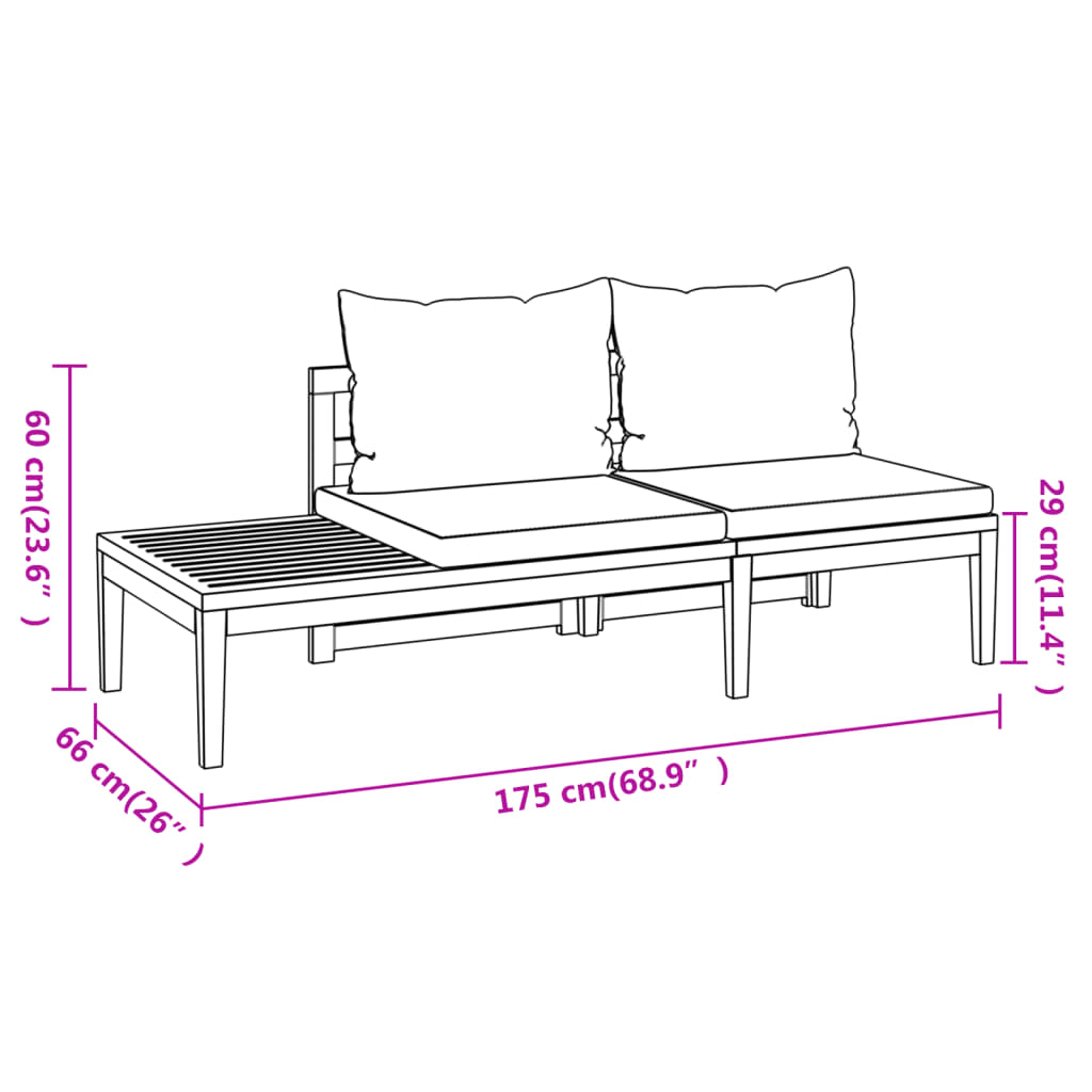 Set Mobilier Grădină Perne , 5 Piese, Lemn Acacia