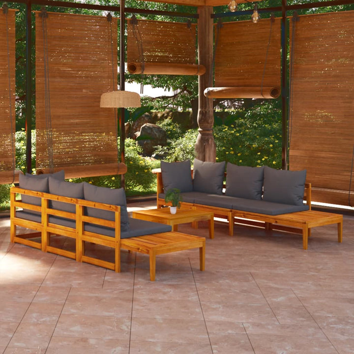 Set Mobilier Grădină Perne , 5 Piese, Lemn Acacia