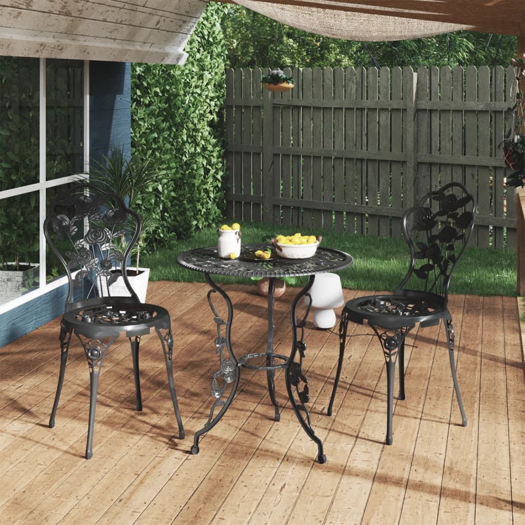 Scaune Bistro, 2 Buc., , Aluminiu Turnat