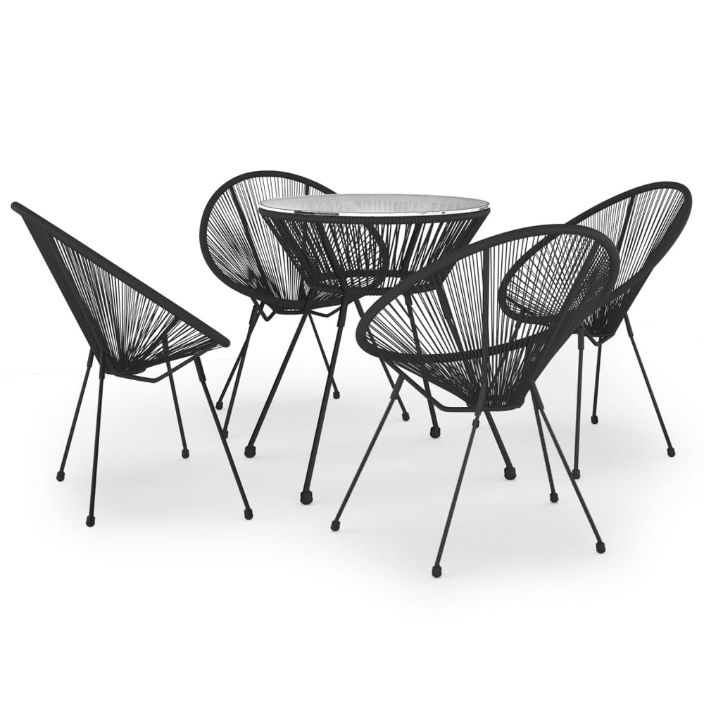 Set De Mobilier Pentru Grădină, 5 Piese, Negru