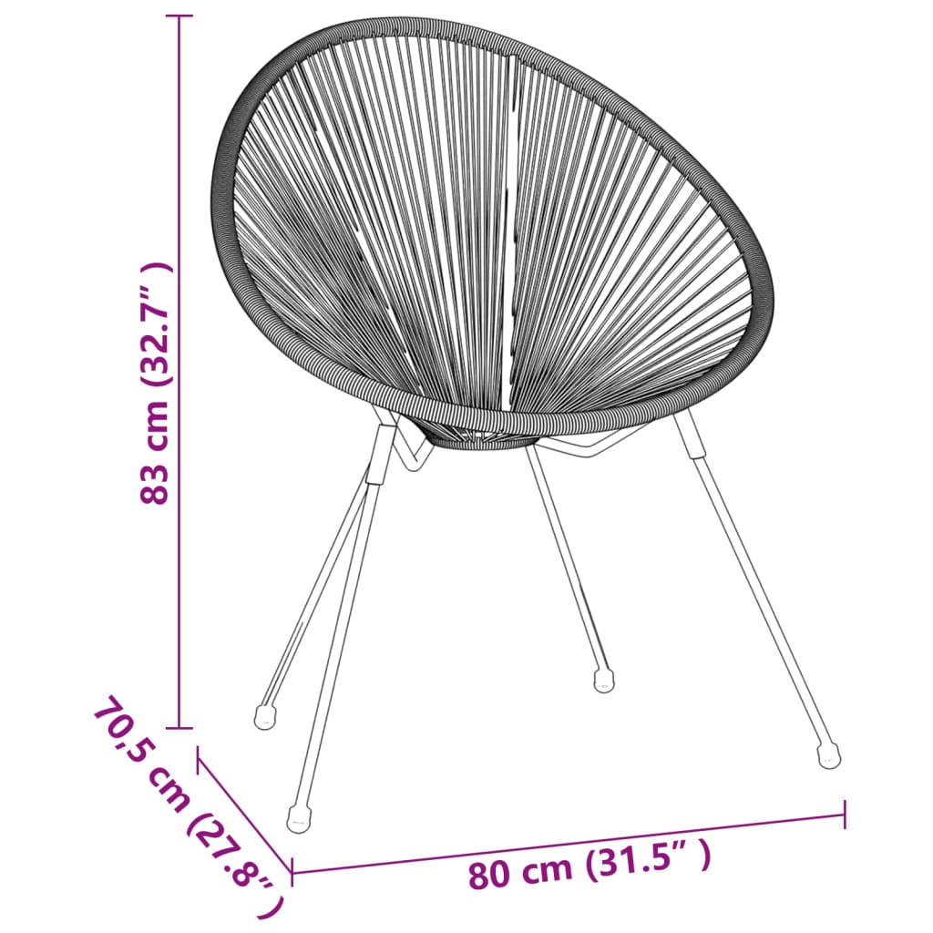 Set De Mobilier Pentru Grădină, 5 Piese, Negru