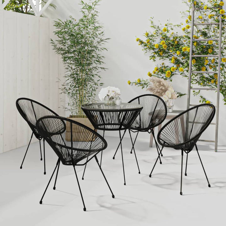 Set De Mobilier Pentru Grădină, 5 Piese, Negru