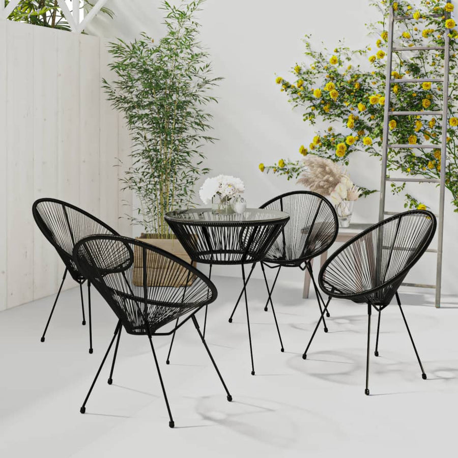 Set De Mobilier Pentru Grădină, 5 Piese, Negru