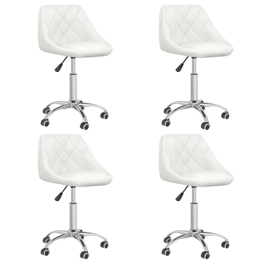 Scaune De Bucătărie Pivotante, 4 Buc., , Piele Ecologică