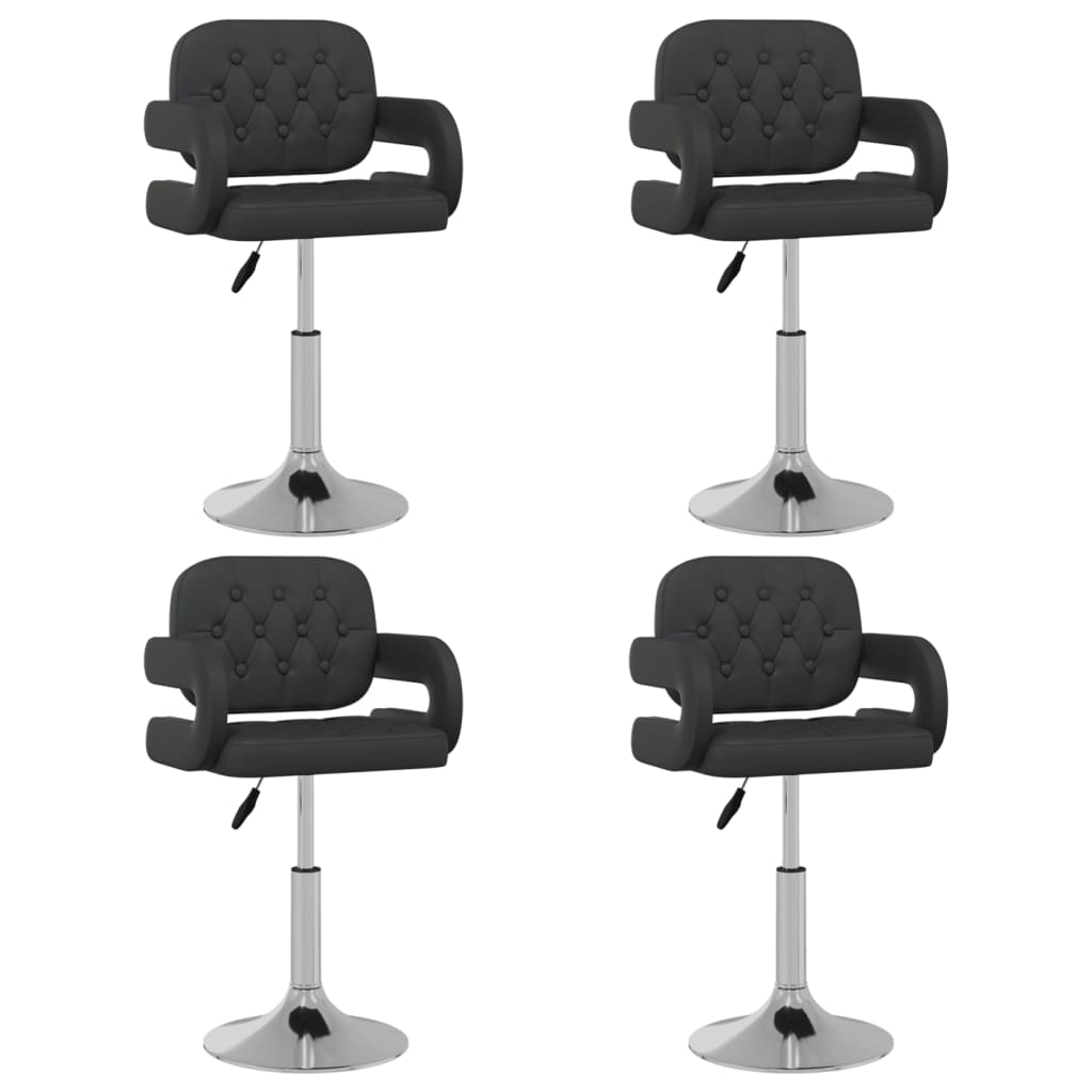 Scaune De Bucătărie Pivotante, 4 Buc., , Piele Ecologică