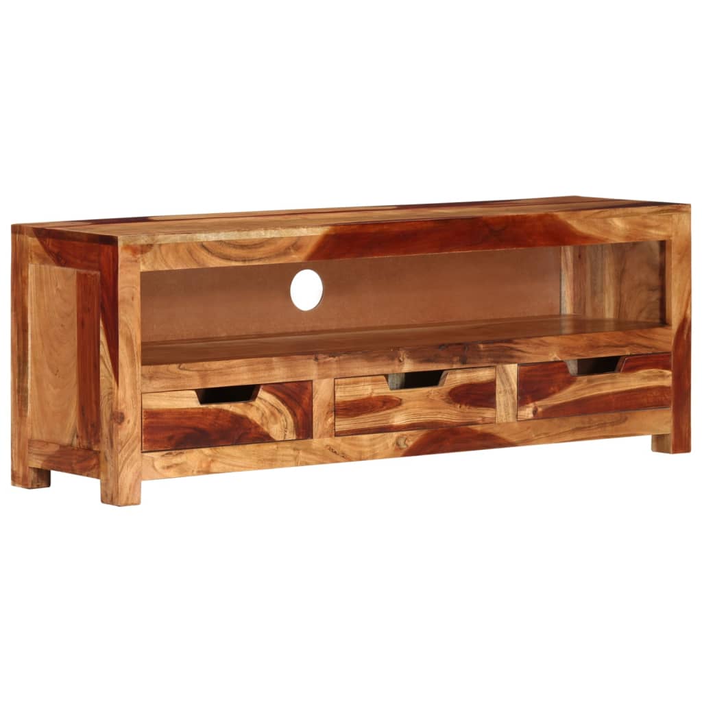 Comodă Tv, 110X30X40 Cm, Lemn Masiv De Acacia