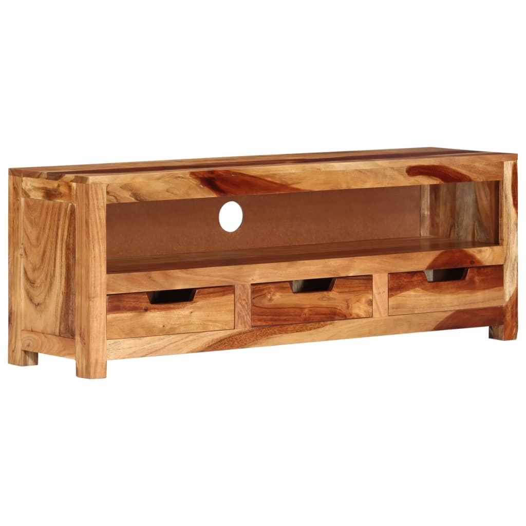 Comodă Tv, 110X30X40 Cm, Lemn Masiv De Acacia