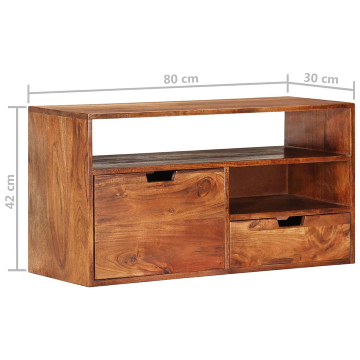 Comodă Tv, 80X30X, Lemn Masiv De Acacia