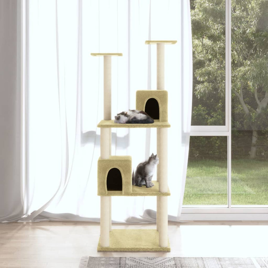 Ansamblu Pisici Cu Stâlpi Din Funie De Sisal, , 141 Cm