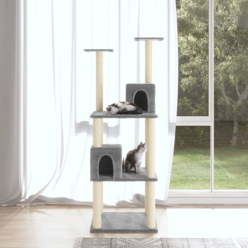 Ansamblu Pisici Cu Stâlpi Din Funie De Sisal, , 141 Cm