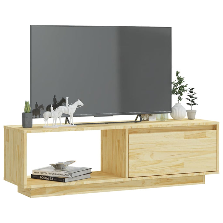 Comodă Tv, 110X30X33,5 Cm, Lemn Masiv De Pin