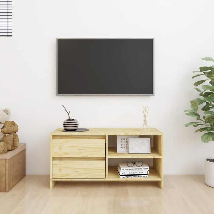 Comodă Tv, 80X31X39 Cm, Lemn Masiv De Pin