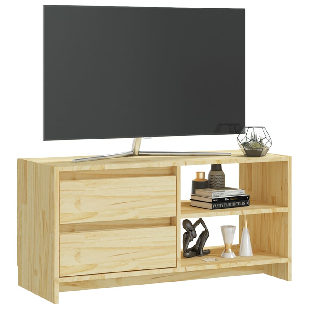 Comodă Tv, 80X31X39 Cm, Lemn Masiv De Pin