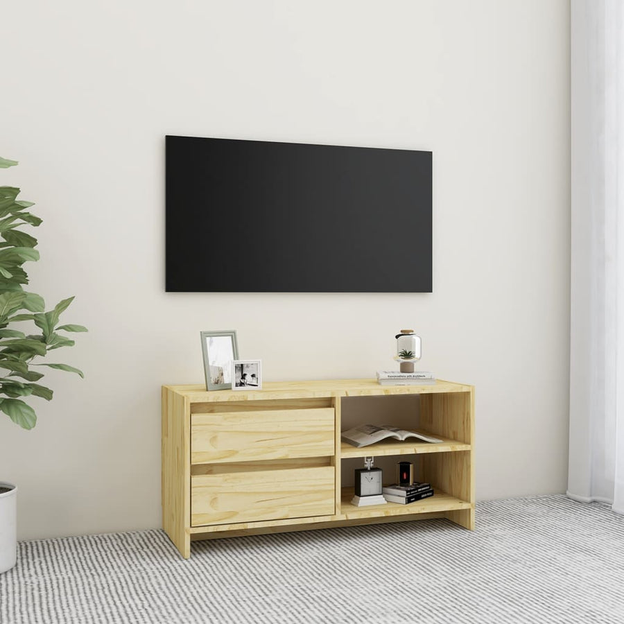 Comodă Tv, 80X31X39 Cm, Lemn Masiv De Pin