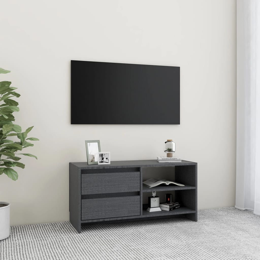 Comodă Tv, 80X31X39 Cm, Lemn Masiv De Pin
