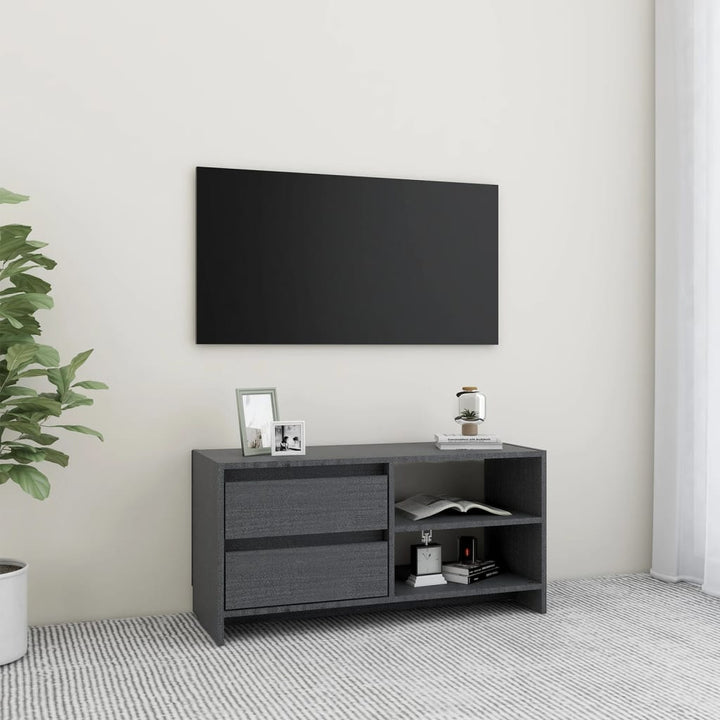 Comodă Tv, 80X31X39 Cm, Lemn Masiv De Pin