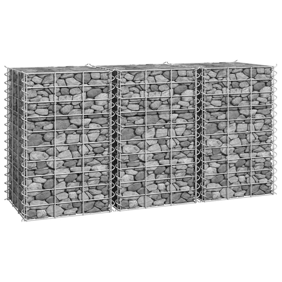 Straturi Înălțate Gabion, 3 Buc., 30X30X50 Cm, Fier