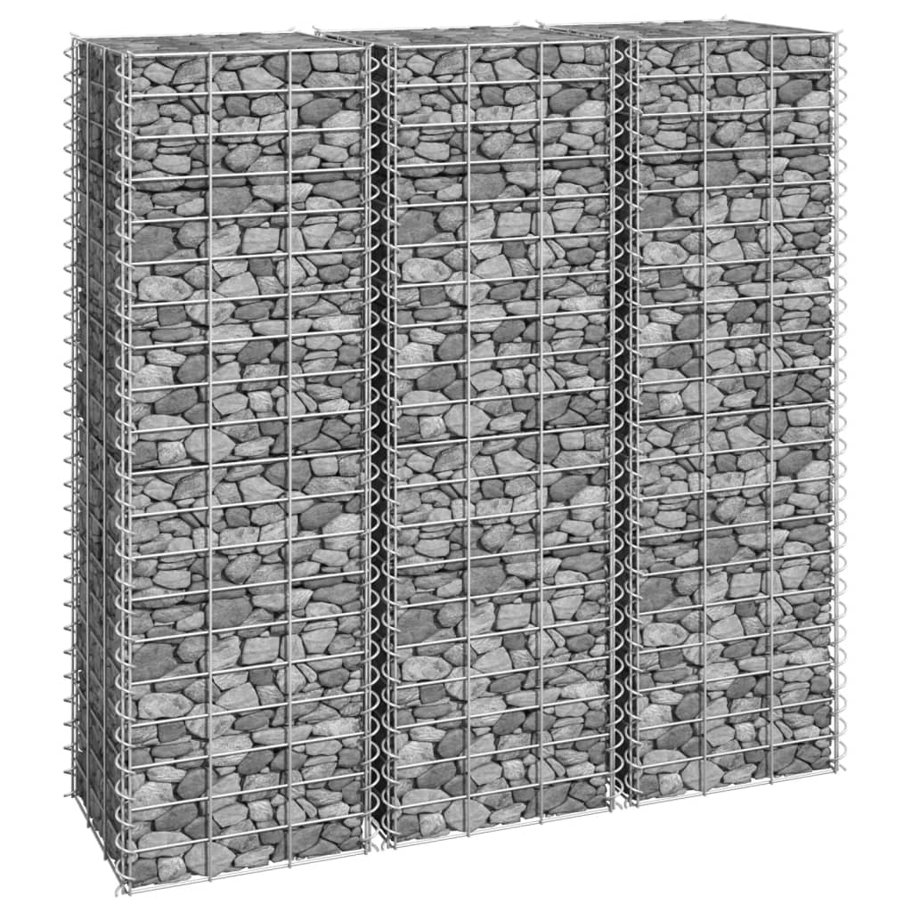 Straturi Înălțate Gabion, 3 Buc., 30X30X50 Cm, Fier