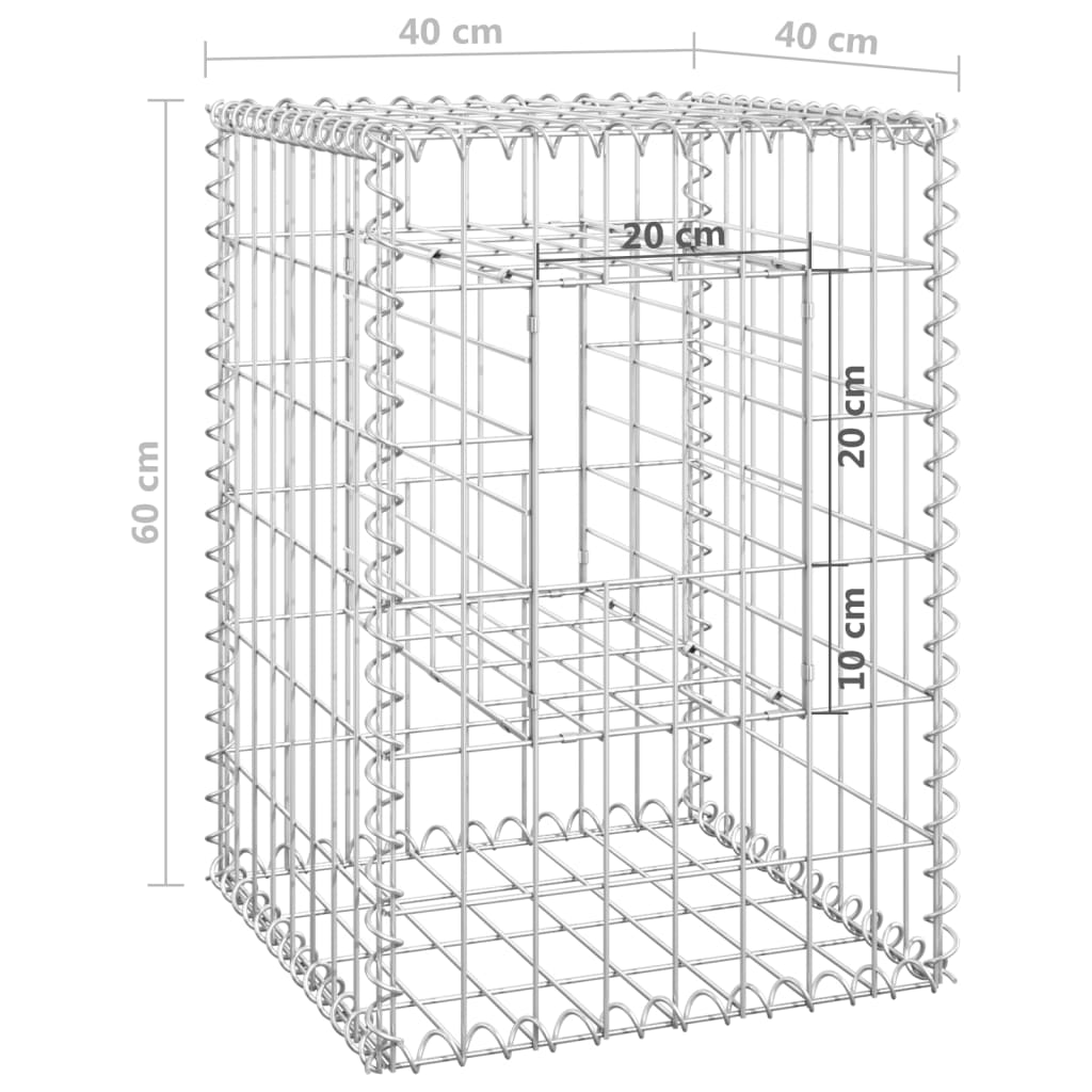 Stâlpi Tip Coș Gabion, 2 Buc., , Fier