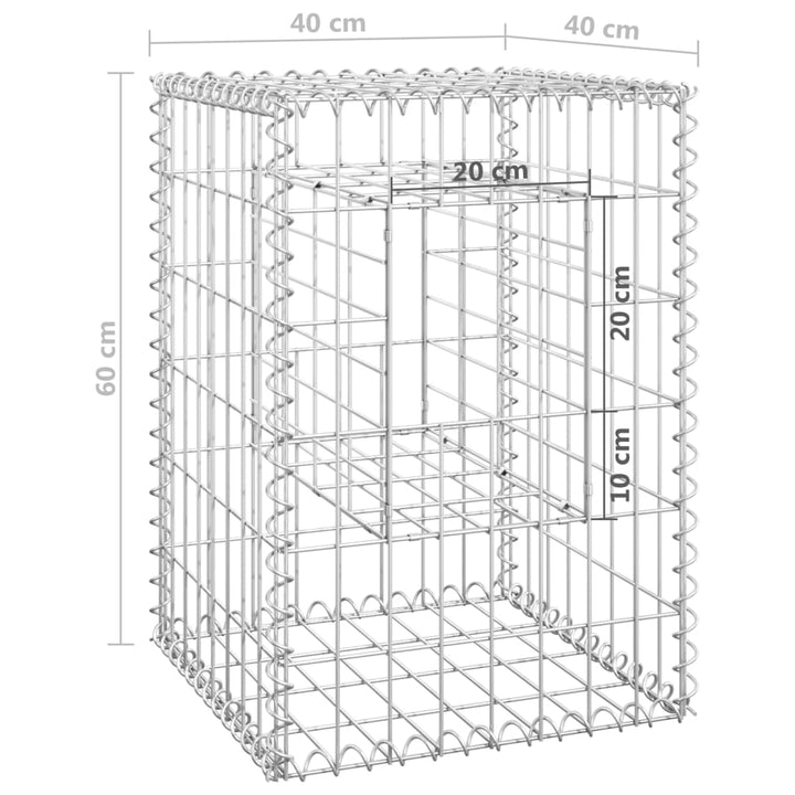 Stâlpi Tip Coș Gabion, 2 Buc., , Fier