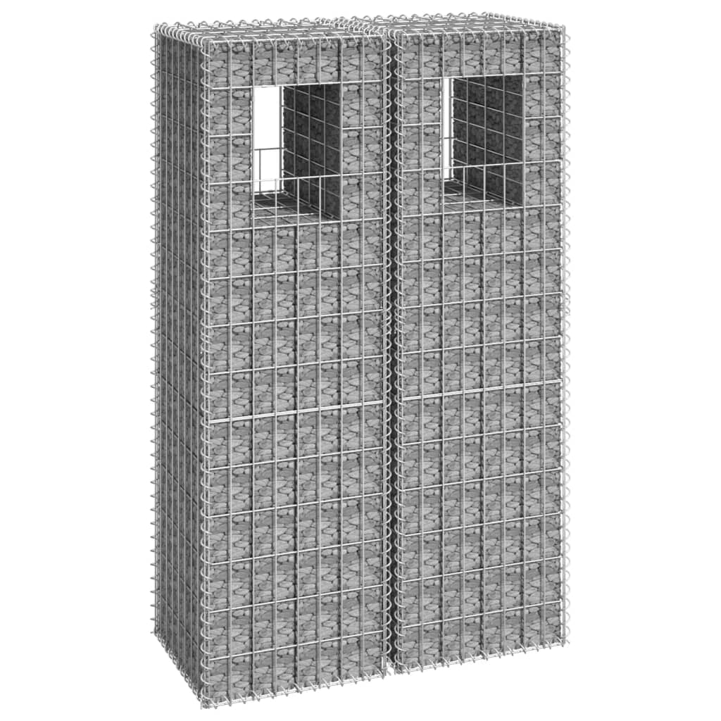 Stâlpi Coș Gabion, 2 Buc., , Fier