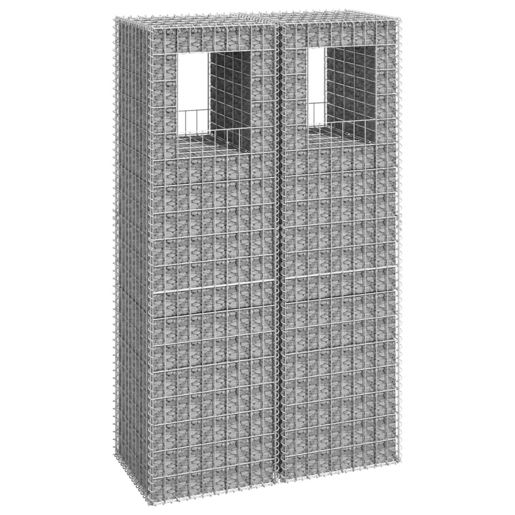 Stâlpi Coș Gabion, 2 Buc., , Fier