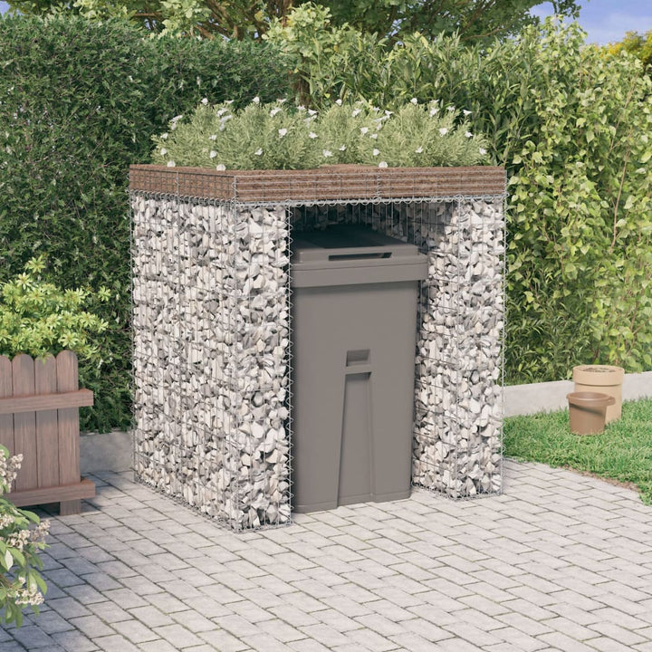 Perete Gabion Pentru Pubela Gunoi 270X91X120 Cm Fier Galvanizat