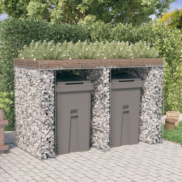 Perete Gabion Pentru Pubela Gunoi 270X91X120 Cm Fier Galvanizat