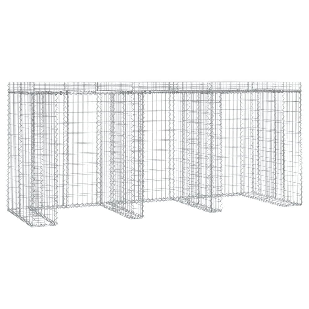 Perete Gabion Pentru Pubela Gunoi 270X91X120 Cm Fier Galvanizat