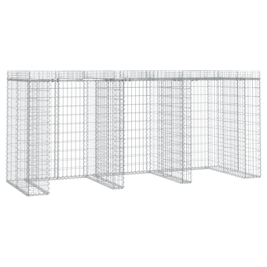 Perete Gabion Pentru Pubela Gunoi 270X91X120 Cm Fier Galvanizat