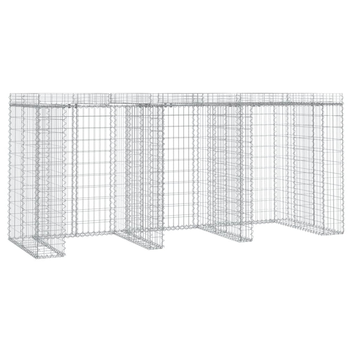 Perete Gabion Pentru Pubela Gunoi 270X91X120 Cm Fier Galvanizat