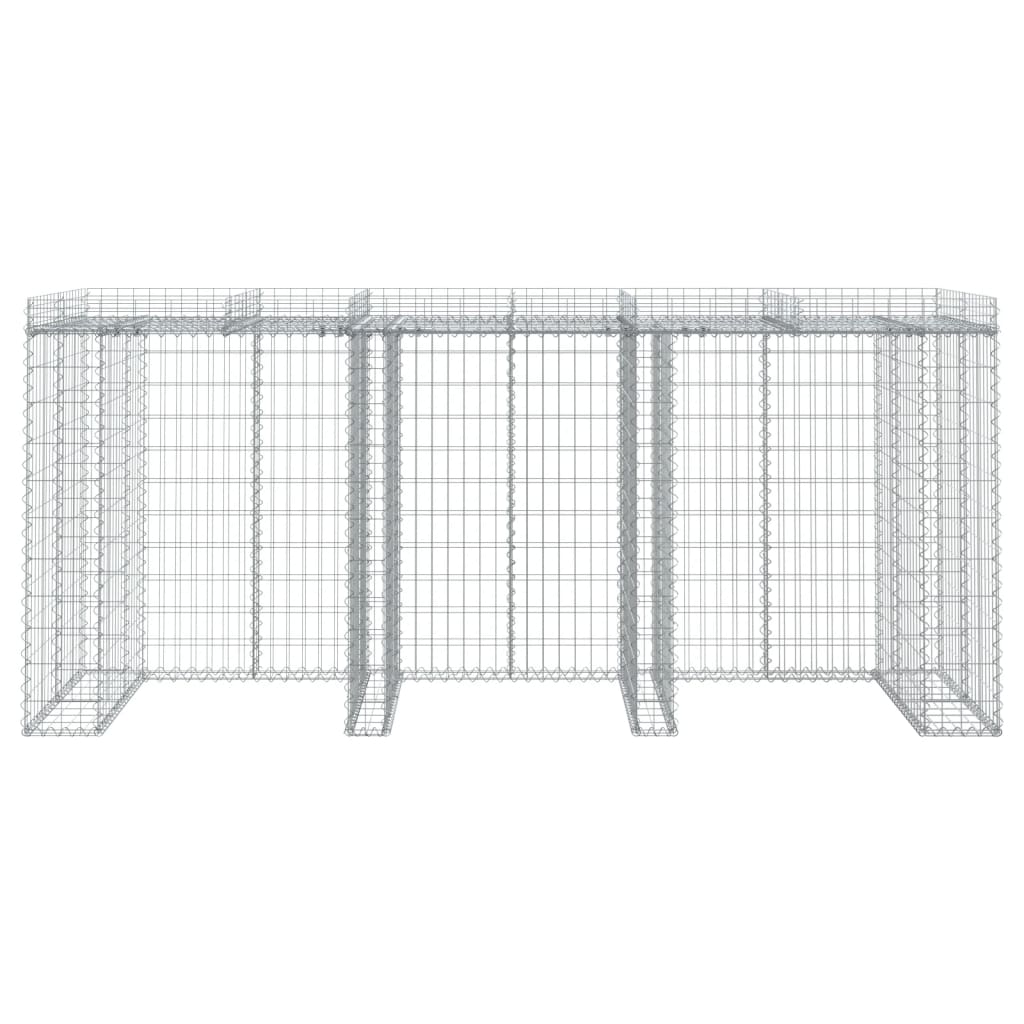 Perete Gabion Pentru Pubela Gunoi 270X91X120 Cm Fier Galvanizat