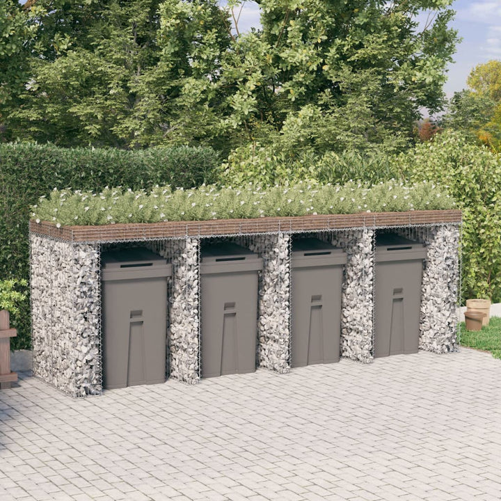 Perete Gabion Pentru Pubela Gunoi 270X91X120 Cm Fier Galvanizat