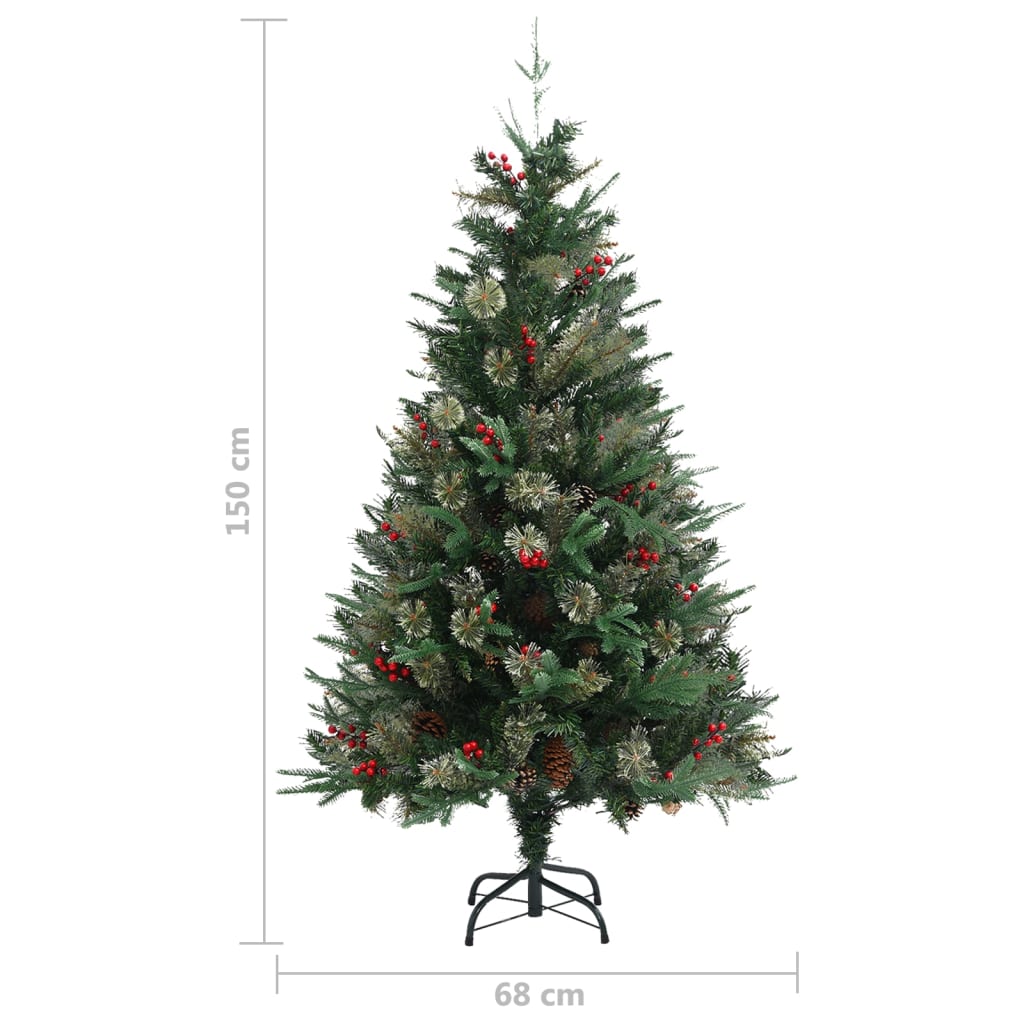 Brad De Crăciun Cu Conuri De Pin, Verde, 150 Cm, Pvc&Pe