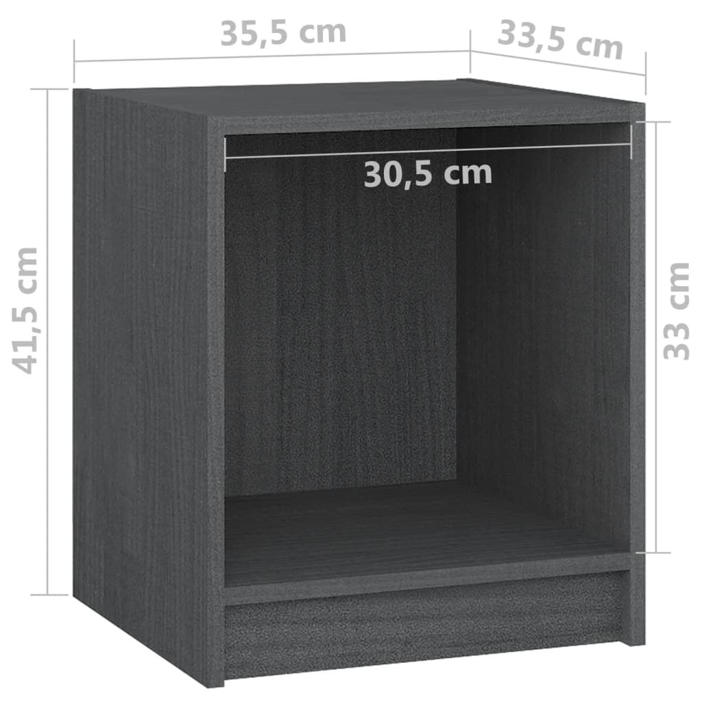 Noptiere, 2 Buc., , 35,5X33,5X41,5 Cm, Lemn Masiv De Pin