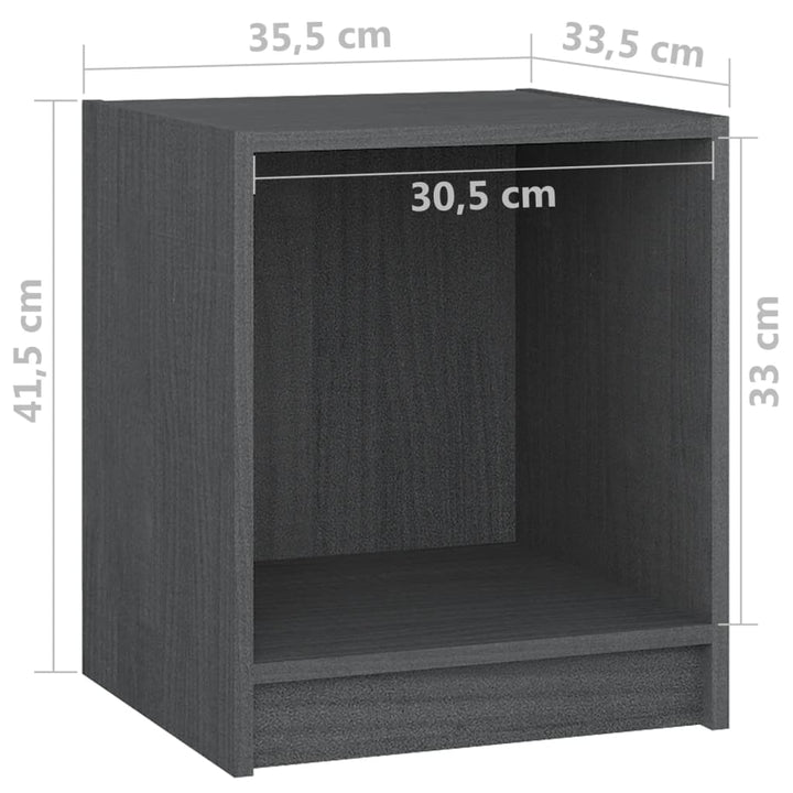 Noptiere, 2 Buc., , 35,5X33,5X41,5 Cm, Lemn Masiv De Pin